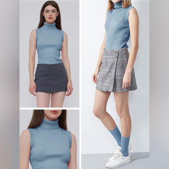 v28 Women Sleeveless High Neck Turtleneck - Picture 5 of 6